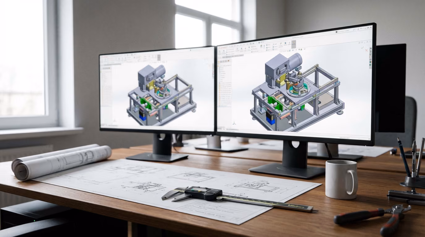 Projeto de engenharia industrial em CAD 3D